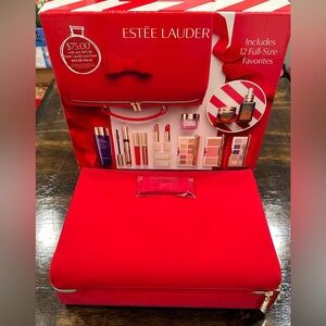 Estée Lauder velvet red makeup bag (no makeup included)